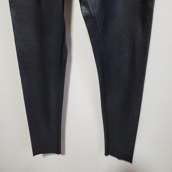 COMMANDO Faux Leather 28" Leggings Textured Slim Stretch Black Women's Medium - Picture 6 of 12